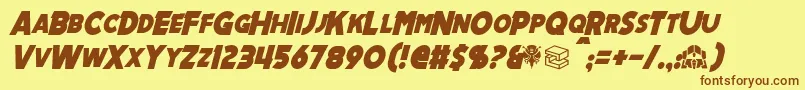 MechalockItalic Font – Brown Fonts on Yellow Background