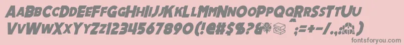 Fonte MechalockItalic – fontes cinzas em um fundo rosa