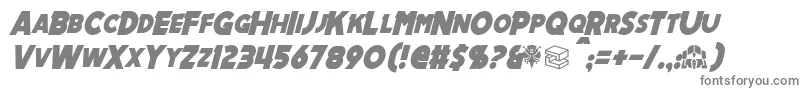 MechalockItalic-fontti – harmaat kirjasimet valkoisella taustalla