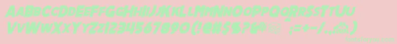 MechalockItalic Font – Green Fonts on Pink Background