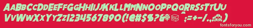 MechalockItalic Font – Green Fonts on Red Background