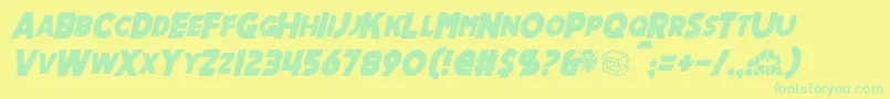 MechalockItalic Font – Green Fonts on Yellow Background