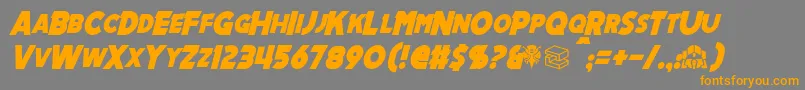 MechalockItalic-Schriftart – Orangefarbene Schriften auf grauem Hintergrund