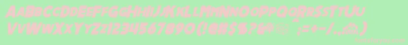 MechalockItalic Font – Pink Fonts on Green Background