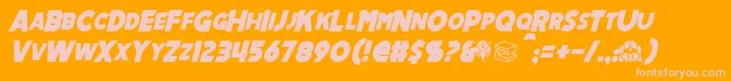 MechalockItalic-fontti – vaaleanpunaiset fontit oranssilla taustalla