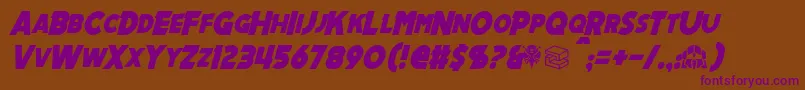 MechalockItalic Font – Purple Fonts on Brown Background