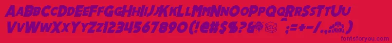 MechalockItalic Font – Purple Fonts on Red Background