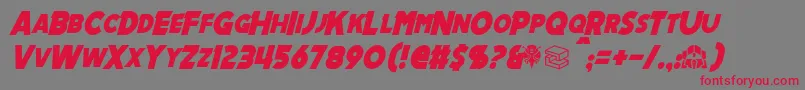 MechalockItalic Font – Red Fonts on Gray Background