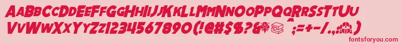 Fonte MechalockItalic – fontes vermelhas em um fundo rosa