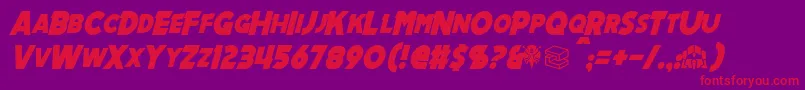 MechalockItalic Font – Red Fonts on Purple Background