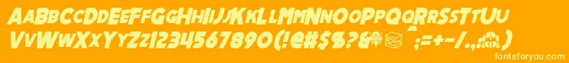 MechalockItalic Font – Yellow Fonts on Orange Background