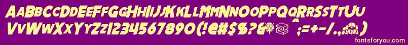 MechalockItalic Font – Yellow Fonts on Purple Background