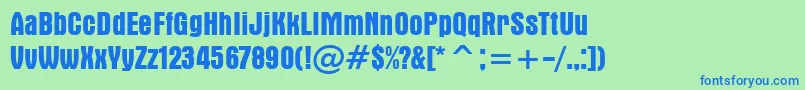 AuroraBoldCondensedBt Font – Blue Fonts on Green Background