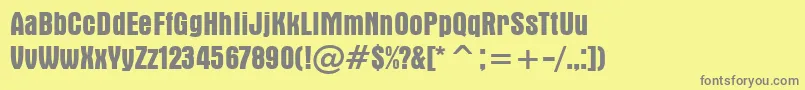AuroraBoldCondensedBt Font – Gray Fonts on Yellow Background