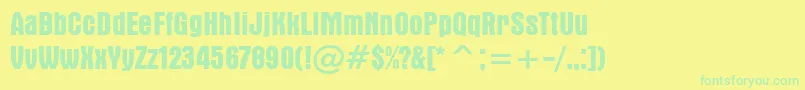 Fonte AuroraBoldCondensedBt – fontes verdes em um fundo amarelo