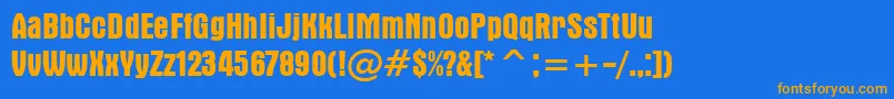 AuroraBoldCondensedBt Font – Orange Fonts on Blue Background