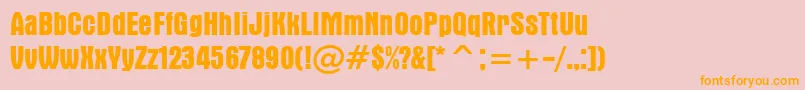 AuroraBoldCondensedBt-Schriftart – Orangefarbene Schriften auf rosa Hintergrund