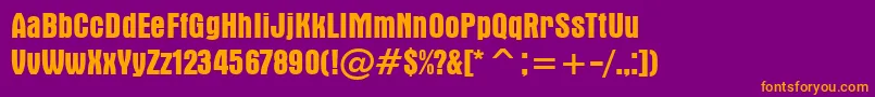 AuroraBoldCondensedBt-Schriftart – Orangefarbene Schriften auf violettem Hintergrund