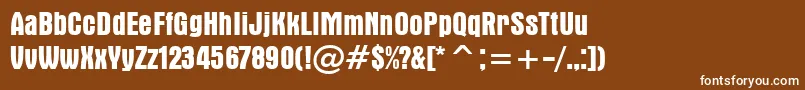 AuroraBoldCondensedBt Font – White Fonts on Brown Background