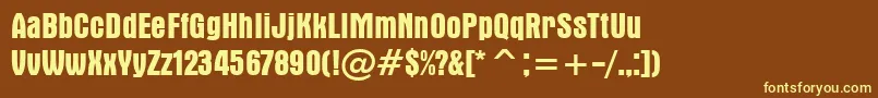Czcionka AuroraBoldCondensedBt – żółte czcionki na brązowym tle