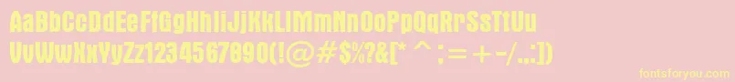 AuroraBoldCondensedBt Font – Yellow Fonts on Pink Background