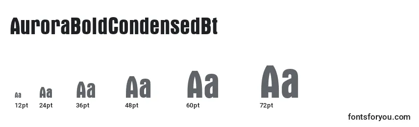 Размеры шрифта AuroraBoldCondensedBt