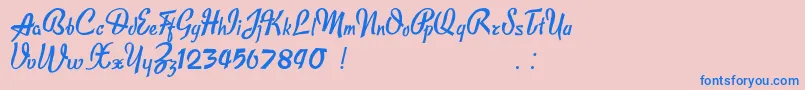 Publicite Font – Blue Fonts on Pink Background