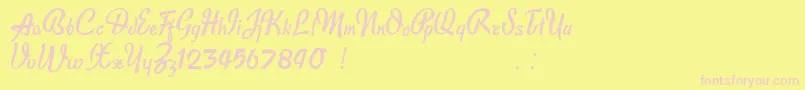 Publicite Font – Pink Fonts on Yellow Background