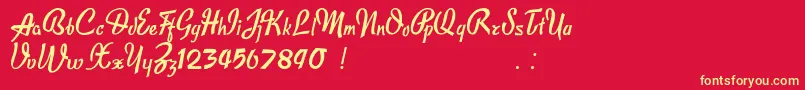 Publicite Font – Yellow Fonts on Red Background