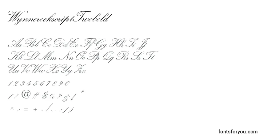 Schriftart WynnerockscriptTwobold – Alphabet, Zahlen, spezielle Symbole