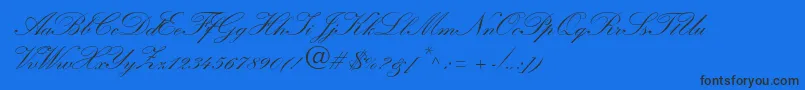 WynnerockscriptTwobold-Schriftart – Schwarze Schriften auf blauem Hintergrund