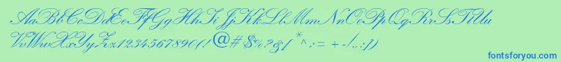 fuente WynnerockscriptTwobold – Fuentes Azules Sobre Fondo Verde