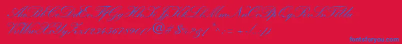 WynnerockscriptTwobold Font – Blue Fonts on Red Background