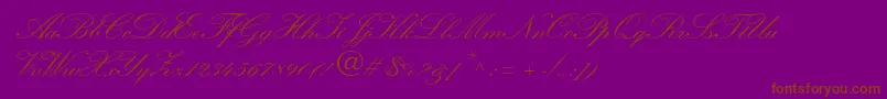 フォントWynnerockscriptTwobold – 紫色の背景に茶色のフォント