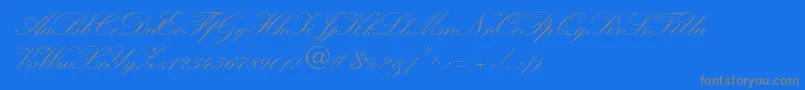 WynnerockscriptTwobold-Schriftart – Graue Schriften auf blauem Hintergrund