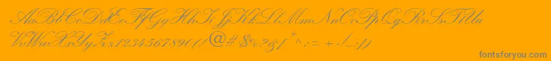 Fonte WynnerockscriptTwobold – fontes cinzas em um fundo laranja