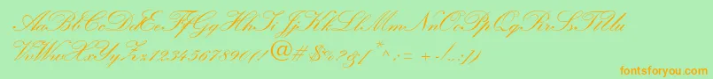 WynnerockscriptTwobold Font – Orange Fonts on Green Background