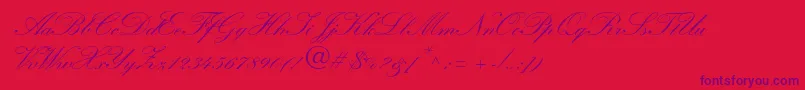 WynnerockscriptTwobold Font – Purple Fonts on Red Background