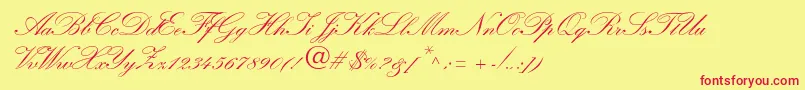 WynnerockscriptTwobold Font – Red Fonts on Yellow Background