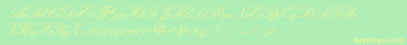 WynnerockscriptTwobold-Schriftart – Gelbe Schriften auf grünem Hintergrund