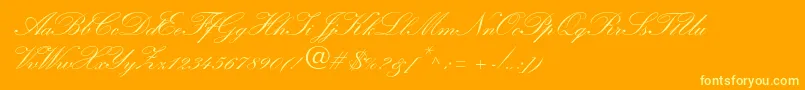 フォントWynnerockscriptTwobold – オレンジの背景に黄色の文字