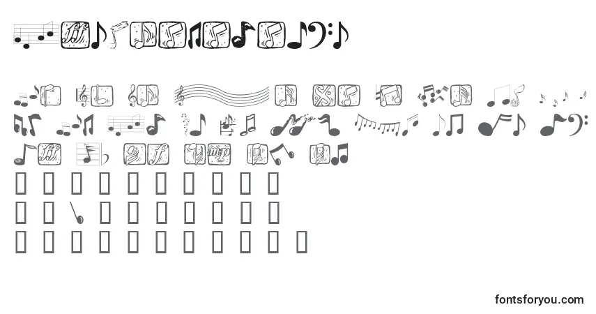 Шрифт Musicelements – алфавит, цифры, специальные символы