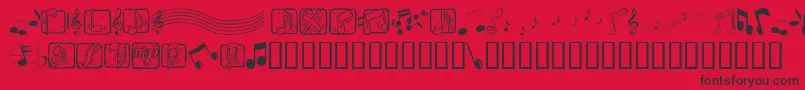 Musicelements Font – Black Fonts on Red Background