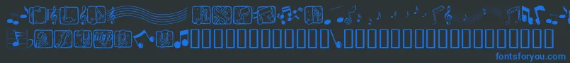 Musicelements Font – Blue Fonts on Black Background