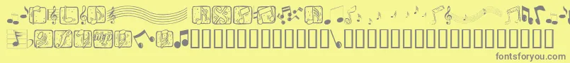 フォントMusicelements – 黄色の背景に灰色の文字