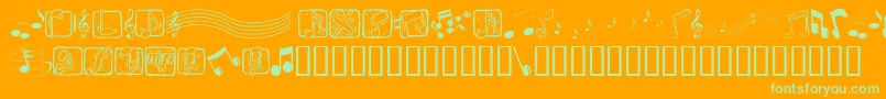 Musicelements Font – Green Fonts on Orange Background