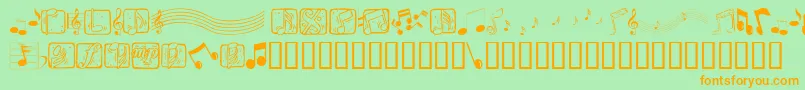 Musicelements Font – Orange Fonts on Green Background