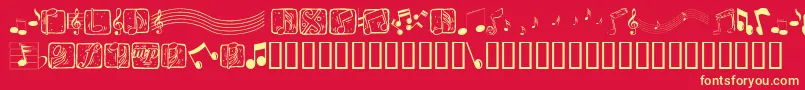 Musicelements Font – Yellow Fonts on Red Background