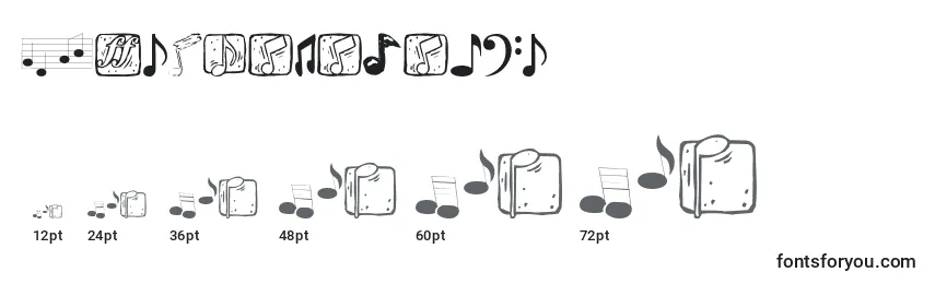 Размеры шрифта Musicelements