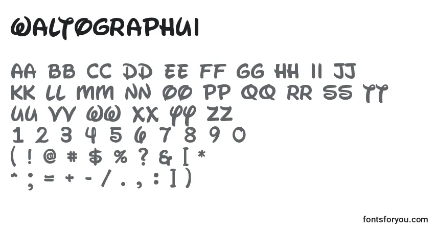 A fonte Waltographui – alfabeto, números, caracteres especiais